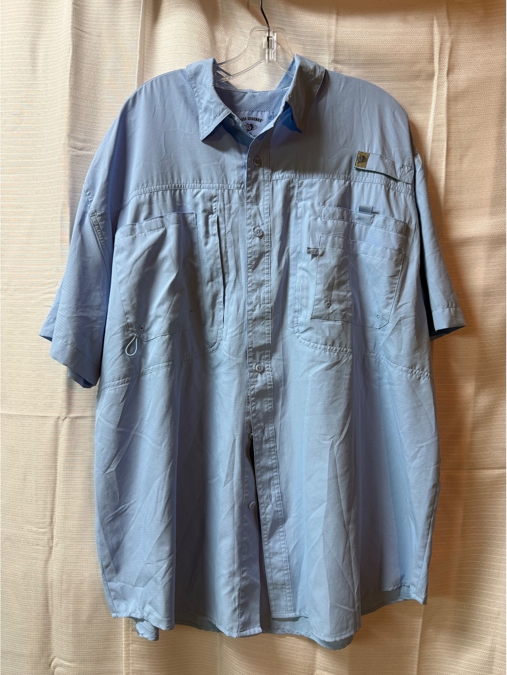 Reel Legends Men's XL Light Blue Polyester Fishing Shirt